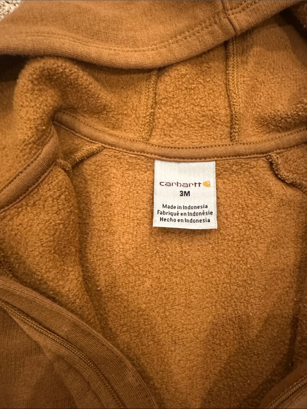 Carhartt Baby Brown Hooded Fleece One-Piece Footie 3 months - Picture 4 of 5